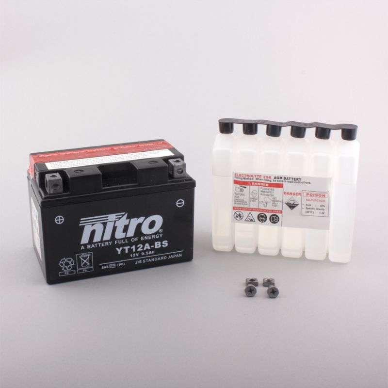 AFAM NITRO YT12A-BS AGM open with acid pack 14NT12A-BS(dimensions L:150,W:87,H:105)