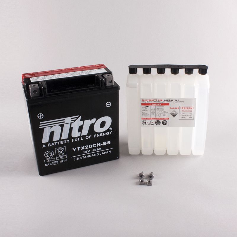 AFAM NITRO YTX20CH-BS AGM open with acid pack HP 14NTX20CH-BS(dimensions L:150,W:87,H:161)