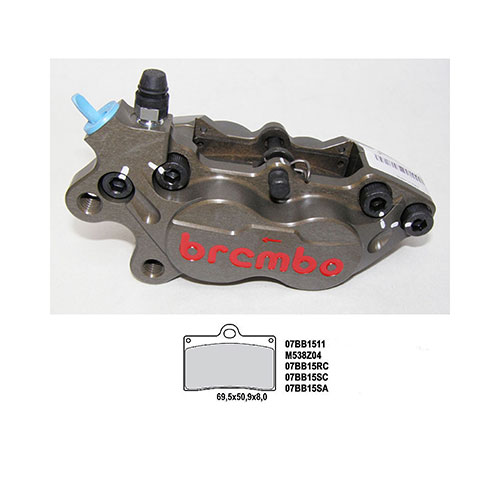 BREMBO BRAKE CALIPER RIGHT CNC P4 30/34 (WITH PADS) - 40MM FIXING 20475662