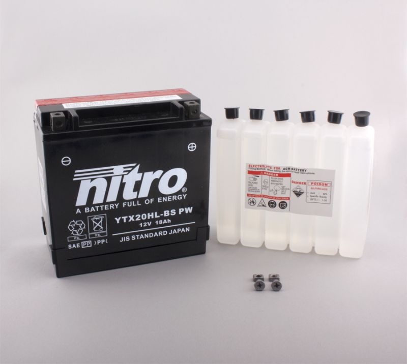 AFAM NITRO YTX20HL-BS-PW AGM open with acid pack H 14NTX20HL-BS-PW(dimensions L:175,W:87,H:175)
