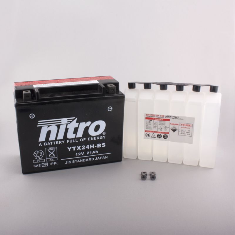 AFAM NITRO YTX24H-BS AGM open with acid pack HP 14NTX24H-BS(dimensions L:205,W:87,H:162)