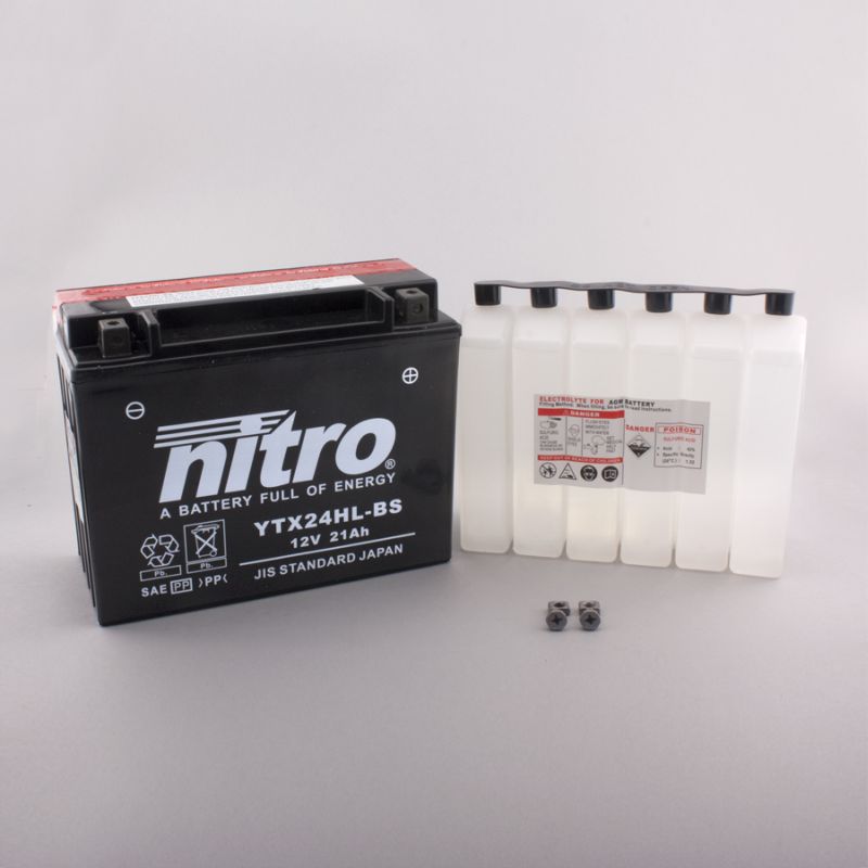 AFAM NITRO YTX24HL-BS AGM open with acid pack HP 14NTX24HL-BS(dimensions L:205,W:87,H:162)