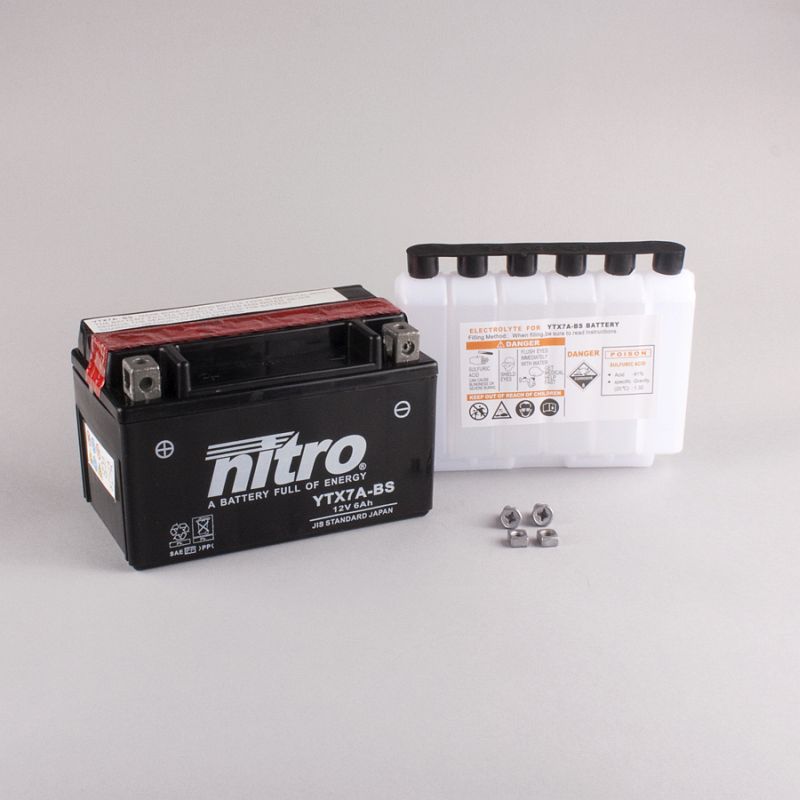 AFAM NITRO YTX7A-BS AGM open with acid pack 14NTX7A-BS(dimensions L:150,W:87,H:94)
