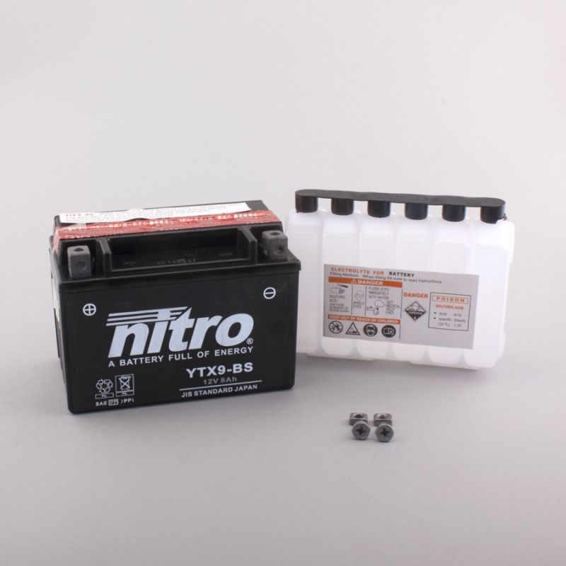 AFAM NITRO YTX9-BS AGM open with acid pack 14NTX9-BS(dimensions L:150,W:87,H:105)